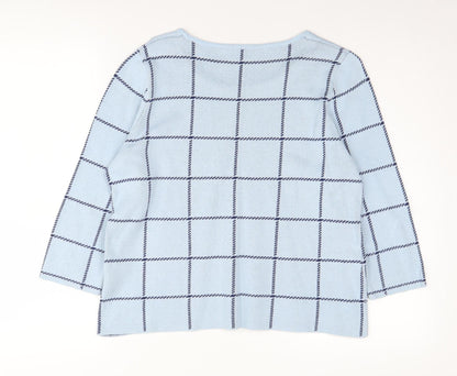 Eastex Women's Blue Check Pullover Jumper Size 14