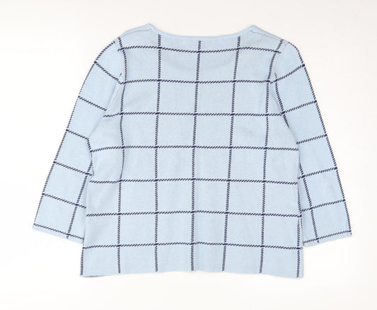 Eastex Women's Blue Check Pullover Jumper Size 14