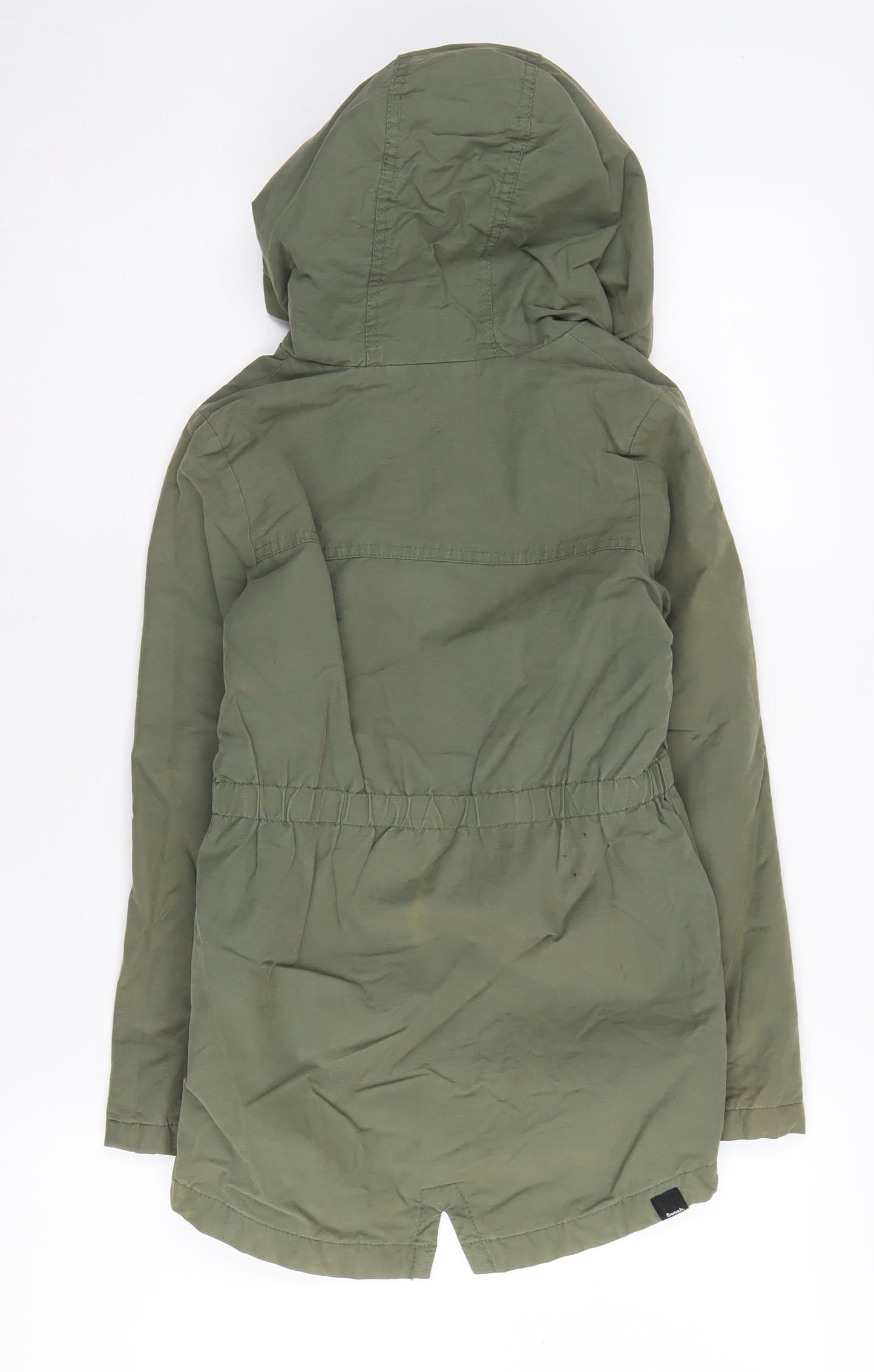 Bench Girls' Green Hooded Parka Coat 7-8 Years