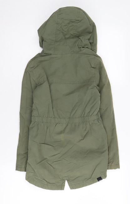 Bench Girls' Green Hooded Parka Coat 7-8 Years