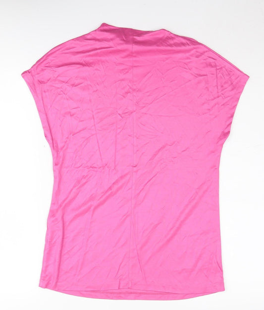 Jaeger Women's Pink Mock Neck Top, Size 10, Viscose