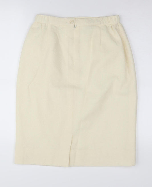 Alexon Women's Ivory Pencil Skirt Size 14, Wool Blend