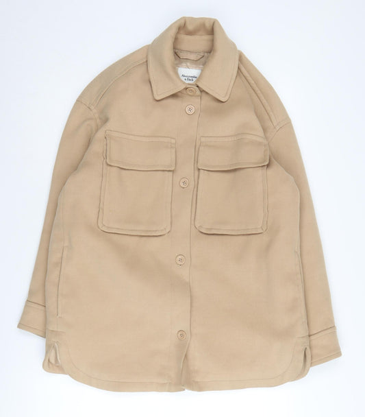 Abercrombie & Fitch Men's Beige Military Jacket 2XS