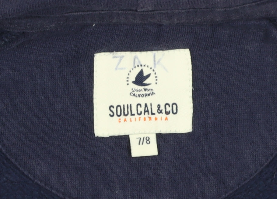 Soulcal & Co Boys Blue Full Zip Hoodie 7-8 Years