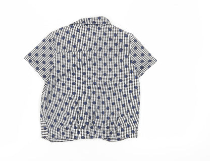 Jasper Conran Girls Black Gingham Cropped Button-Up Shirt 11 Years