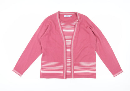 Womens UK Size M Honor Millburn Pink Cardigan Jumper