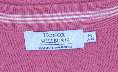 Womens UK Size M Honor Millburn Pink Cardigan Jumper