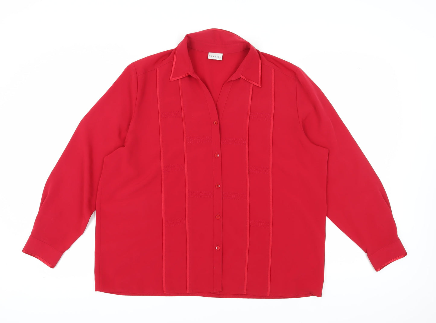 Alexon Women's Red Blouse Size 20 - Classic Long Sleeve