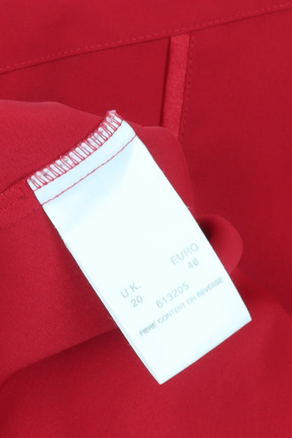 Alexon Women's Red Blouse Size 20 - Classic Long Sleeve