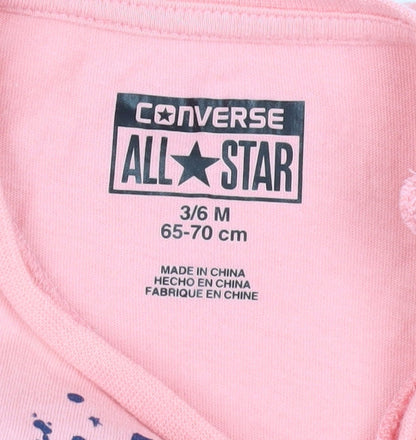Converse Pink T-Shirt for Unisex Babies in Graphic Design