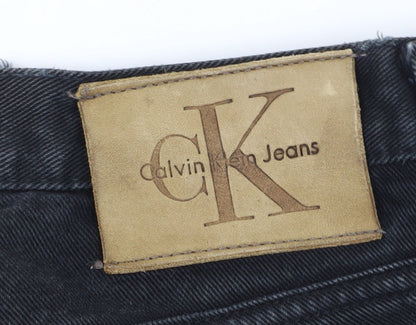 Calvin Klein Women's Black Jeans Size L Dark Wash