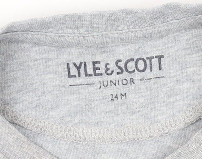 Lyle & Scott Boys Grey Logo T-Shirt, 2 Years