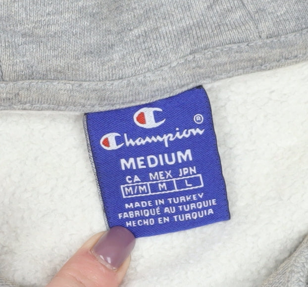 Womens UK Size M Champion Grey Pullover Hoodie