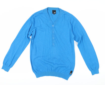 Jack & Jones Men's Blue Henley Jumper M