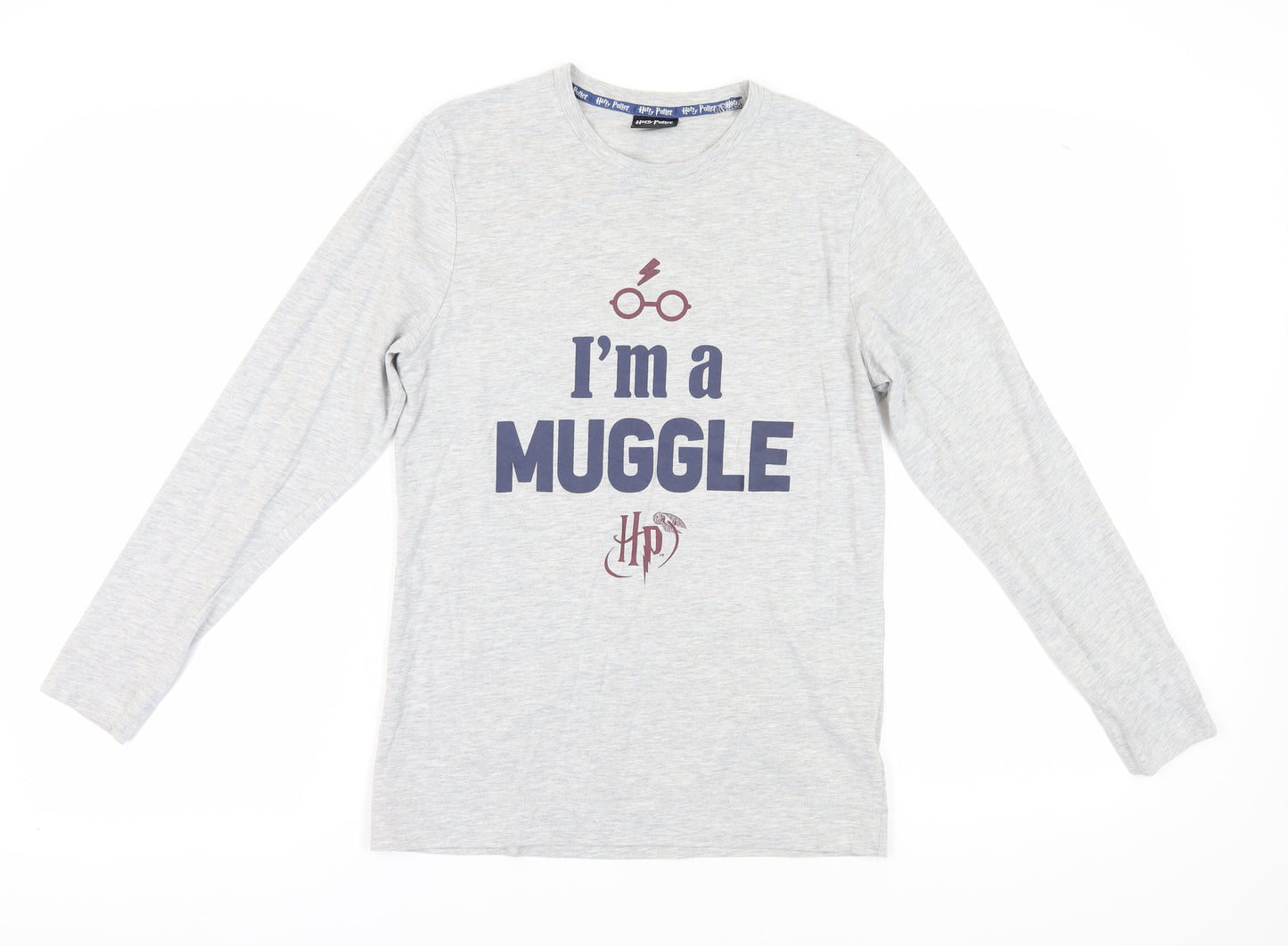 Unisex Adults UK Size S Harry Potter Grey  T-Shirt