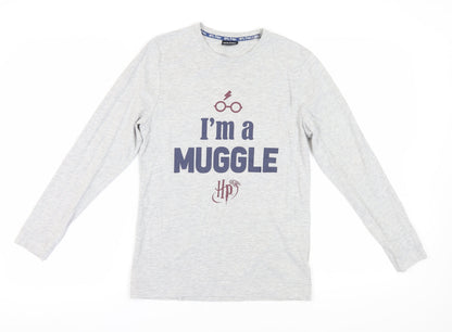 Unisex Adults UK Size S Harry Potter Grey  T-Shirt