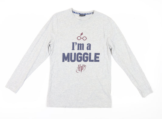Unisex Adults UK Size S Harry Potter Grey  T-Shirt