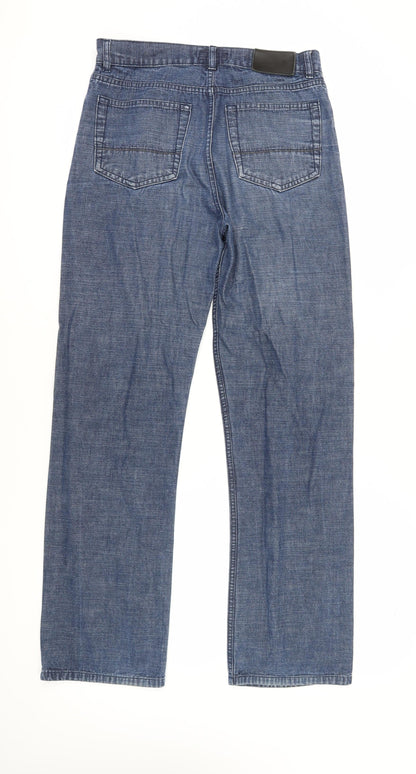 Moss Men's Blue Straight Jeans Size 32