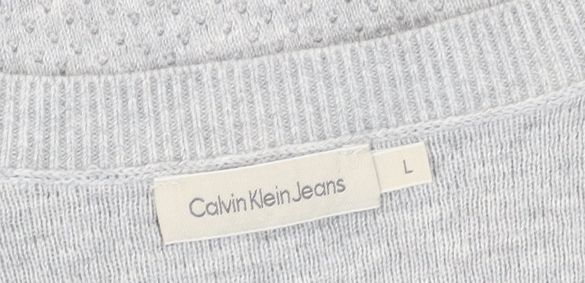 Womens UK Size L Calvin Klein Blue Pullover Jumper