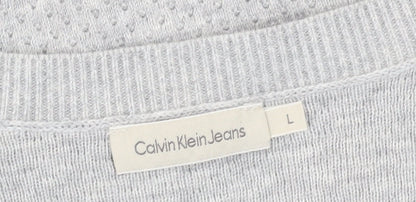 Womens UK Size L Calvin Klein Blue Pullover Jumper