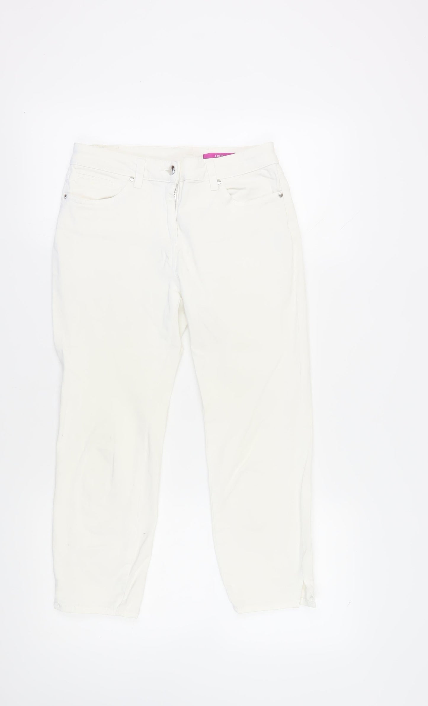 Debenhams Women's White Straight Leg Jeans, Size 10, Regular Fit