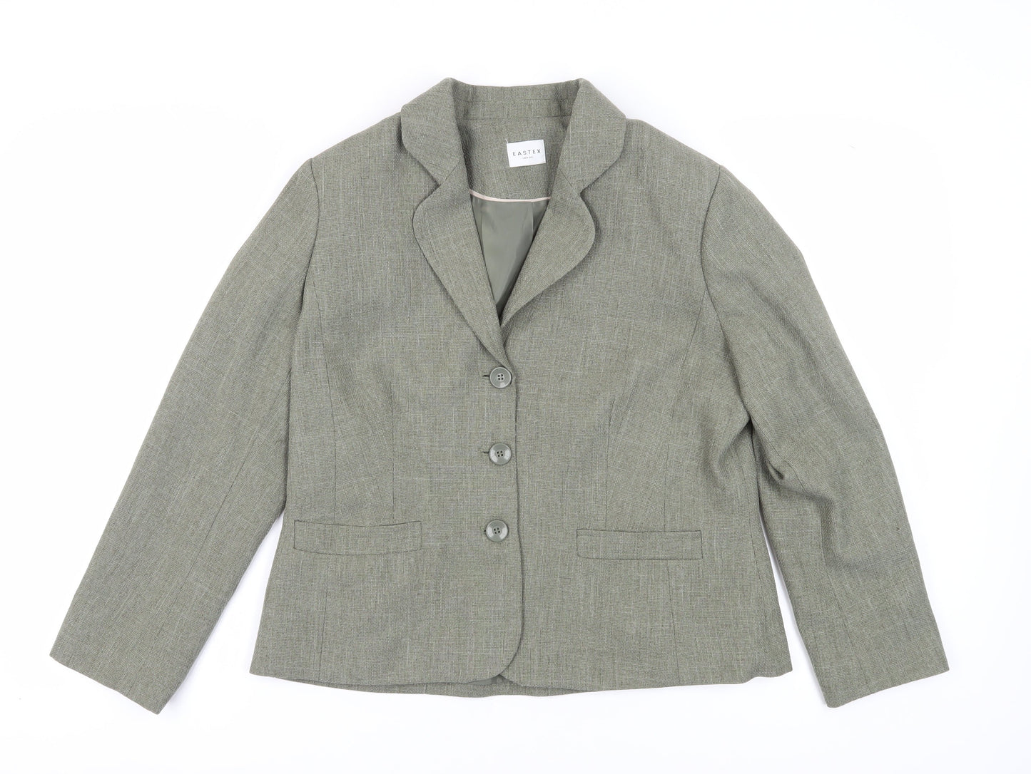 Eastex Women's Green Size 14 Bouclé Suit Jacket