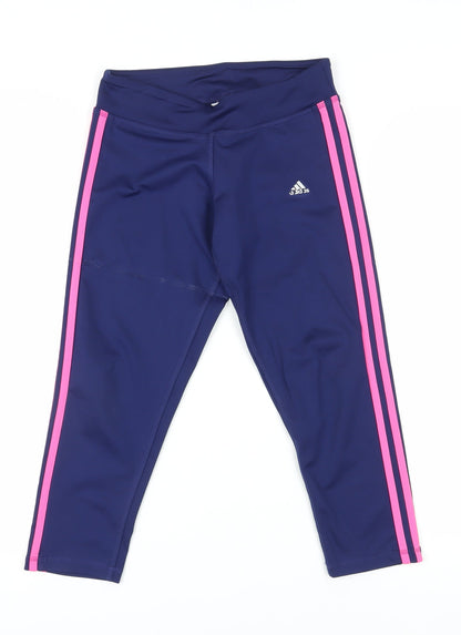 Adidas Women's Blue Ankle Gym Skinny Trousers Size S