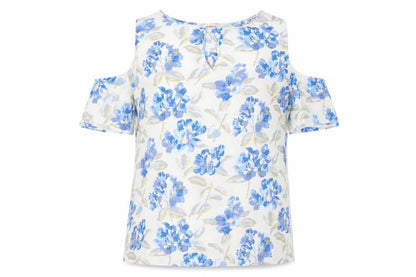 Womens UK Size 12 Cath Kidston Multicoloured Cold Shoulder Blouse