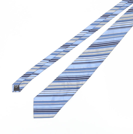 Pierre Cardin Men's Blue Striped Silk Tie, One Size