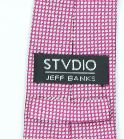 Jeff Banks Pink Polka Dot Silk Men's Tie