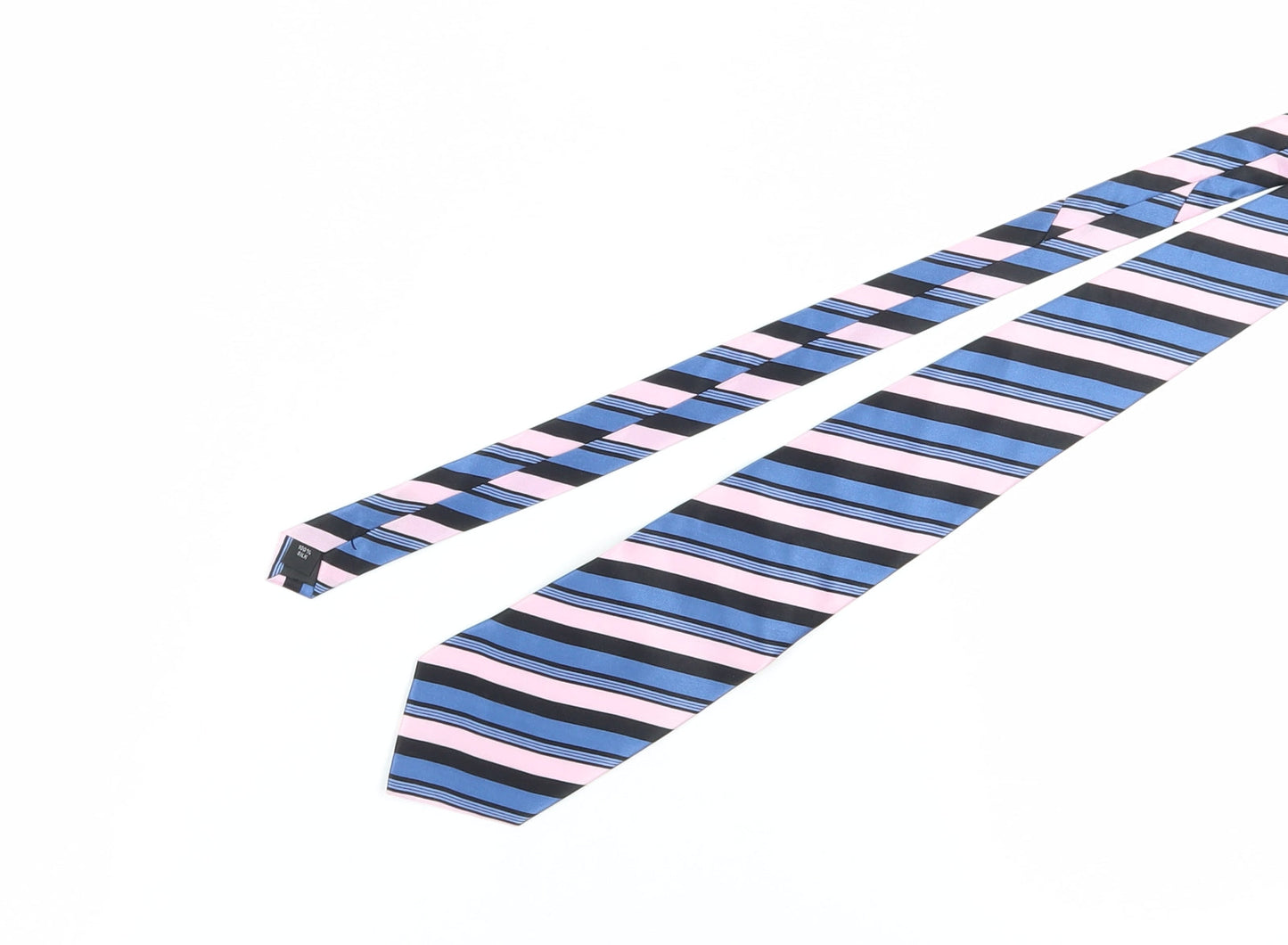 Jeff Banks Men's Blue Pink Black Silk Designer Tie