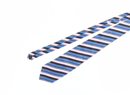 Jeff Banks Men's Blue Pink Black Silk Designer Tie