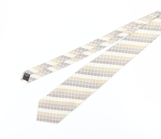 Pierre Cardin Men's Beige Geometric Silk Tie