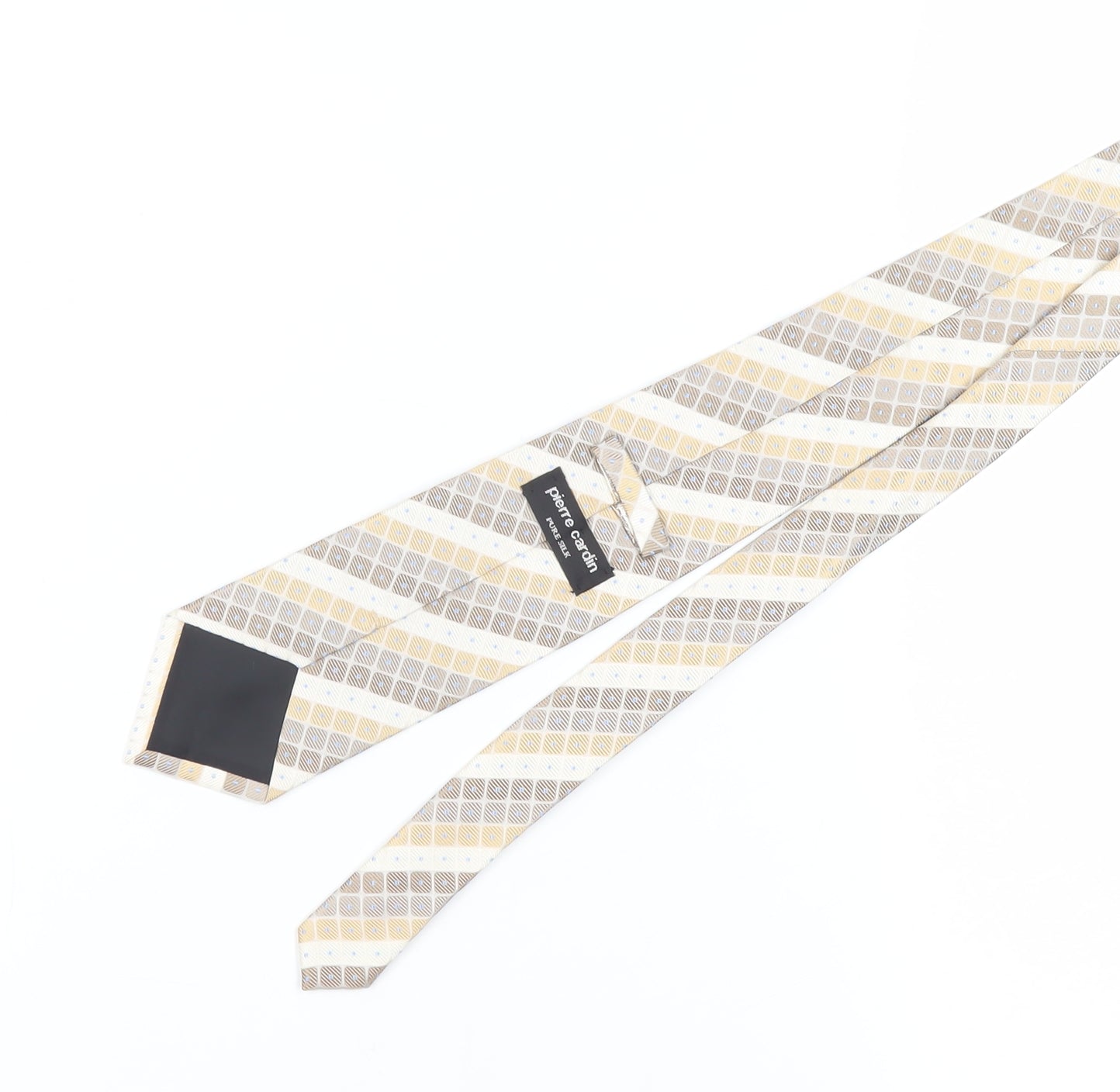 Pierre Cardin Men's Beige Geometric Silk Tie