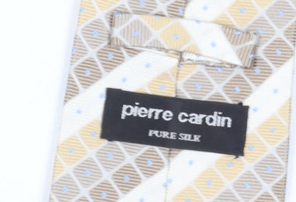 Pierre Cardin Men's Beige Geometric Silk Tie