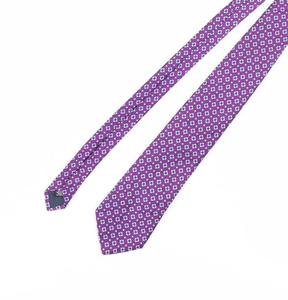 Joseph Turner Men's Purple Silk Geometric Tie