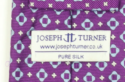 Joseph Turner Men's Purple Silk Geometric Tie