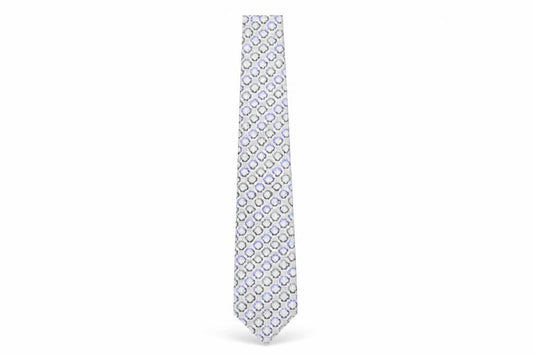 Mens Van Heusen Grey Geometric 100% Silk Slim Tie