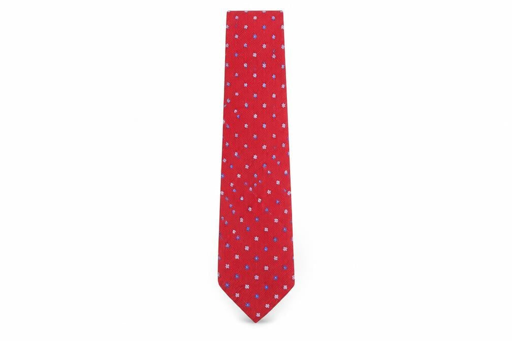 Mens Austin Reed Red Floral 100% Silk Designer Tie