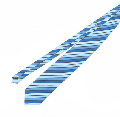 Thomas Nash Blue Striped Silk Men's Tie - Elegant Formal Accessory