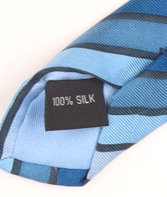 Thomas Nash Blue Striped Silk Men's Tie - Elegant Formal Accessory