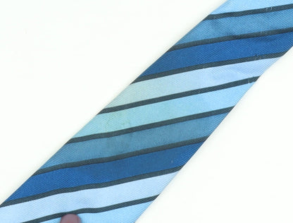Thomas Nash Blue Striped Silk Men's Tie - Elegant Formal Accessory