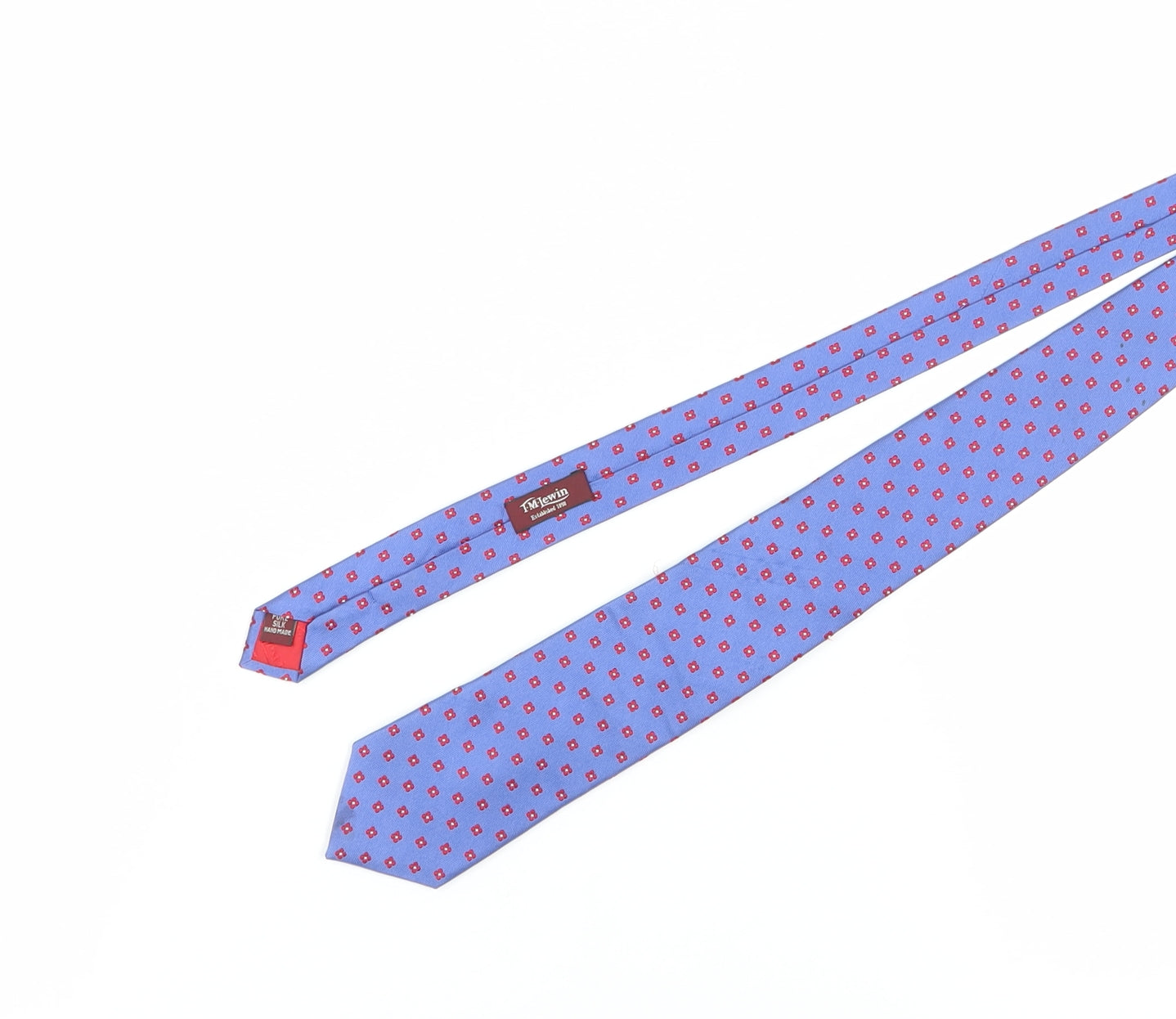 T.M. Lewin Men's Blue Slim Silk Floral Tie