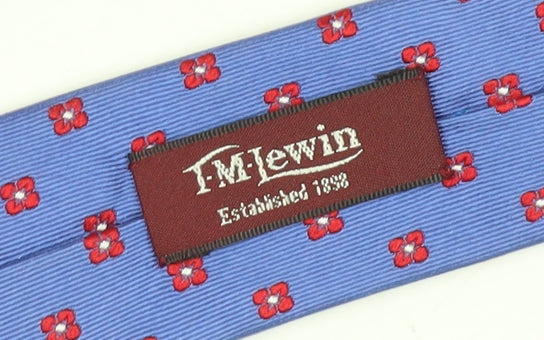 T.M. Lewin Men's Blue Slim Silk Floral Tie
