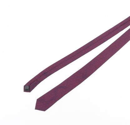 Moss London Slim Tie for Men - Red Geometric Pattern