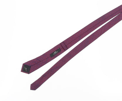 Moss London Slim Tie for Men - Red Geometric Pattern