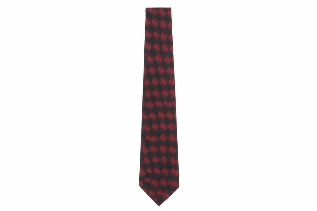 Mens Pierre Cardin Red Plaids & Checks 100% Silk  Tie