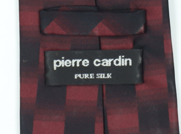Pierre Cardin Men's Red Check Silk Tie