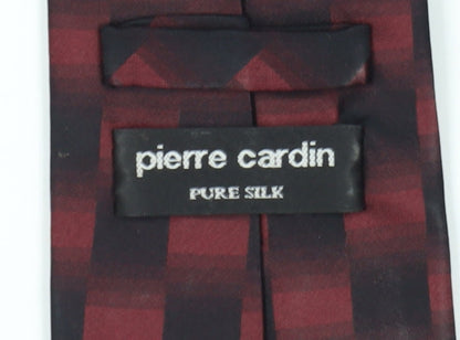Pierre Cardin Men's Red Check Silk Tie