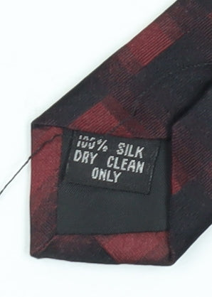 Pierre Cardin Men's Red Check Silk Tie